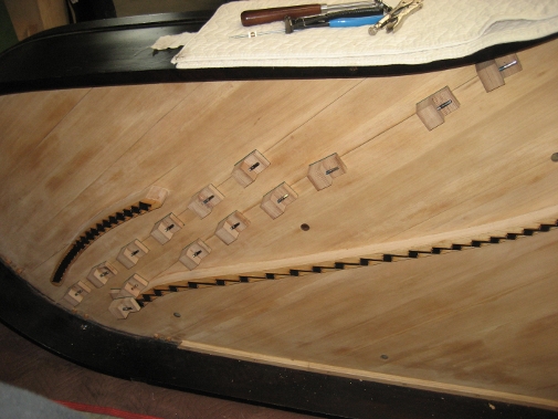 Other side of soundboard during Rib Separation repair